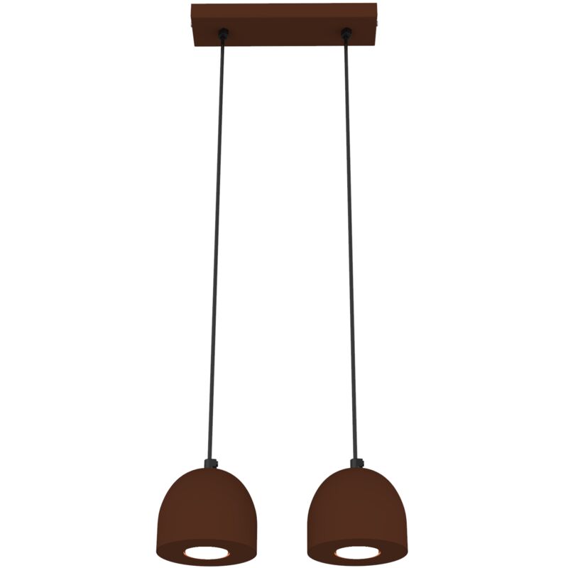 foto del prodotto campanella sospensione, 2x gu10, max 33w, metallo, corten, d.12cm lumicom