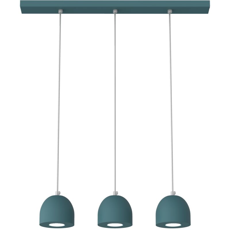 foto del prodotto campanella sospensione, 3x gu10, max 33w, metallo, blu mediterraneo, d.12cm lumicom