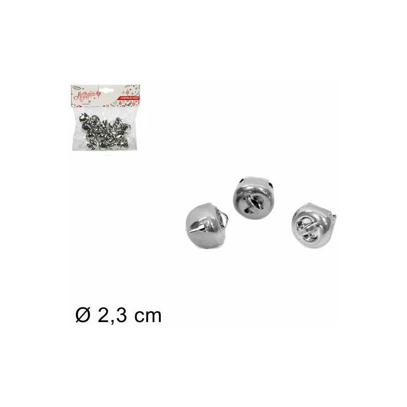 foto del prodotto campanellini argento in metallo diametro 2,3cm 14pz
