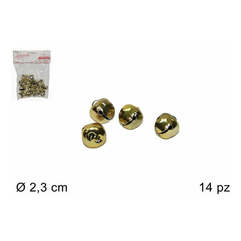 foto del prodotto campanellini oro in metallo diametro 2,3cm 14pz
