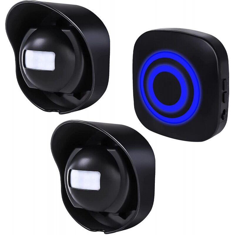 foto del prodotto campanello con sensore di movimento, allarme di passaggio con 38 campanelli, rilevatore di movimento, allarme porta, allarme di accesso, campanello
