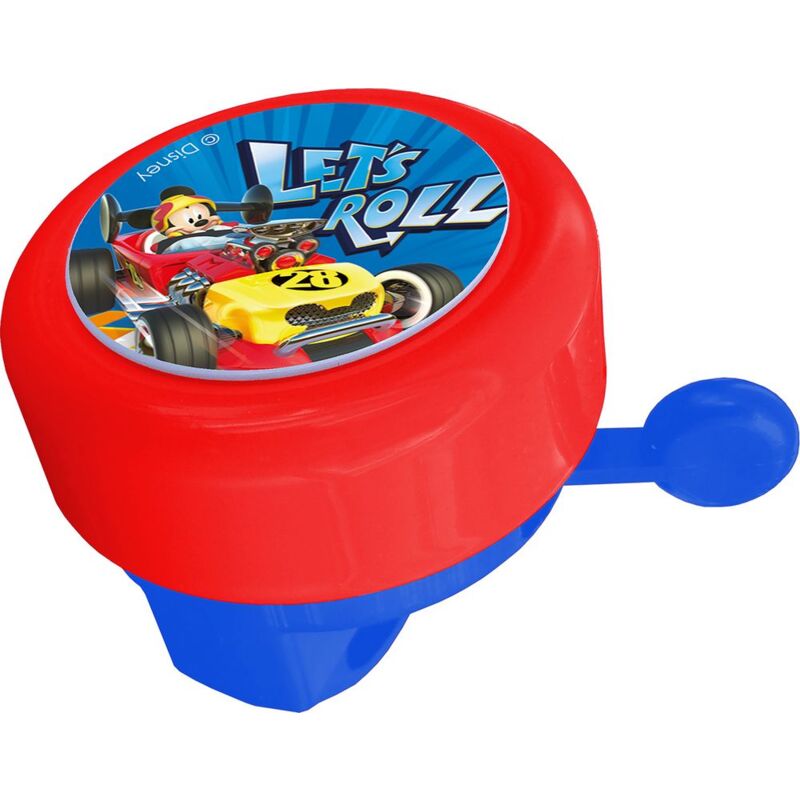 foto del prodotto campanello disney mickey mouse per bicicletta da bambino in metallo con corpo e leva in plastica, colore azzurro