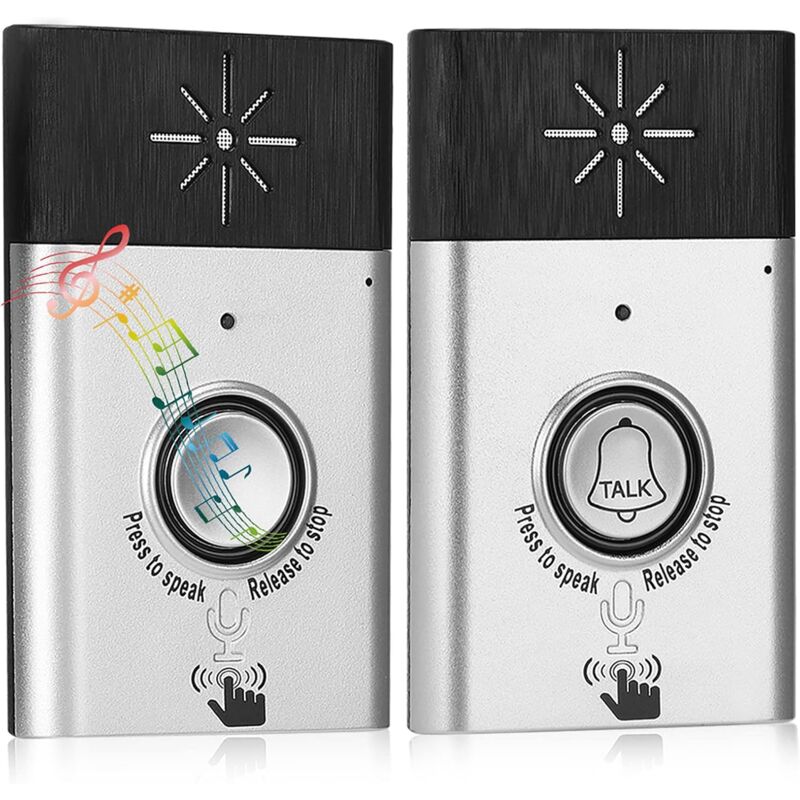 foto del prodotto campanello interfono bidirezionale, volume e suoneria regolabili, campanello per uso domestico, citofono con voce forte e chiara - argento