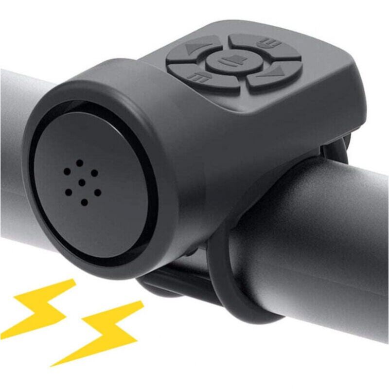 foto del prodotto campanello per bicicletta elettrico, allarme elettronico da 120 db, campanello per bicicletta portatile con ricarica usb e allarme per mtb e bici da strada. ymyny
