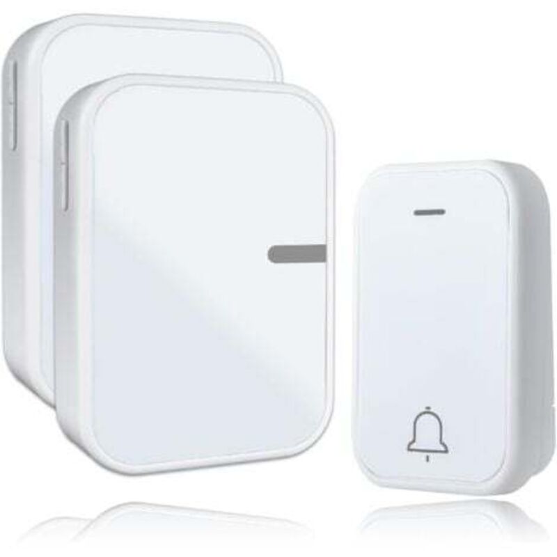 foto del prodotto campanello senza fili impermeabile ip44 per esterno interno campanello senza fili senza batteria, 38 melodie e 4 livelli, 1 trasmettitore 2