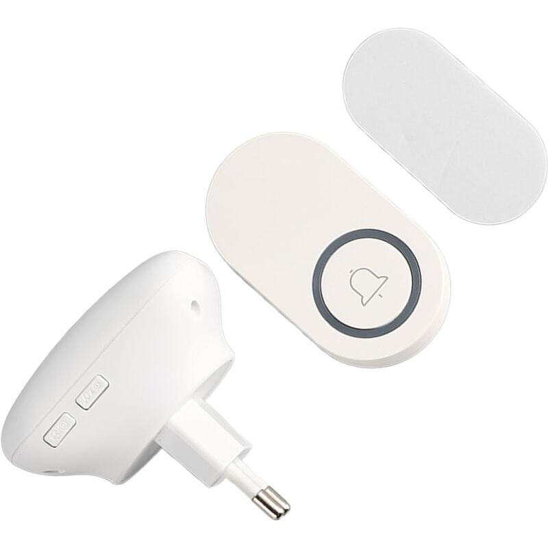 foto del prodotto campanello senza fili, installazione semplice, batteria a bottone per la casa, campanello senza fili a lunga distanza, cercapersone per anziani ue