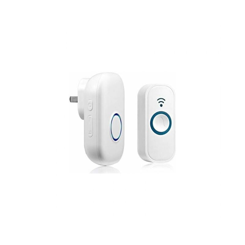 foto del prodotto campanello senza fili, kit campanello senza fili impermeabile con ricevitore plug in, per casa, ufficio, hotel, ecc. ymyny