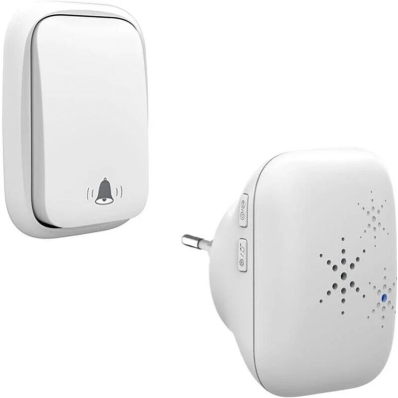 foto del prodotto campanello senza fili senza batteria, impermeabile per esterni, ip65, resistente a neve, pioggia e umidit , bianco