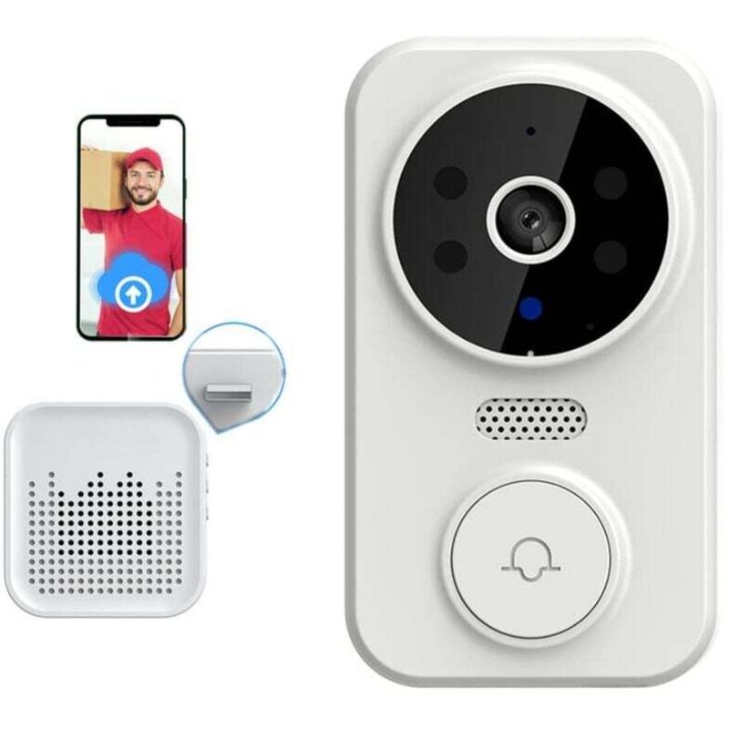 foto del prodotto campanello video wireless kzq m8 campanello visivo intelligente citofono bidirezionale visione notturna a infrarossi sistema di sicurezza per
