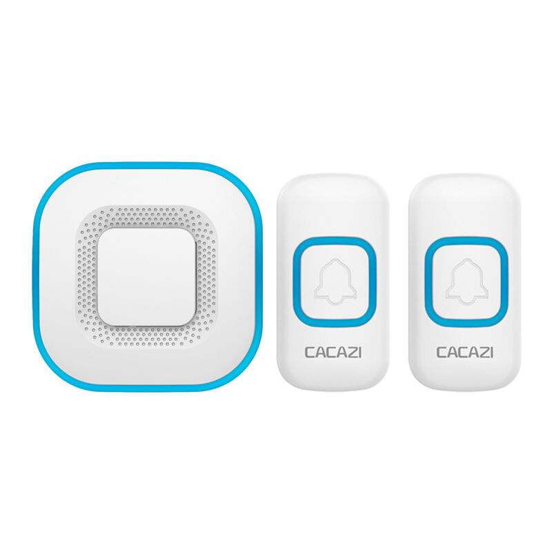 foto del prodotto campanello wireless, campanello led intelligente per la casa, 1 campanello, 2 pulsanti, bianco
