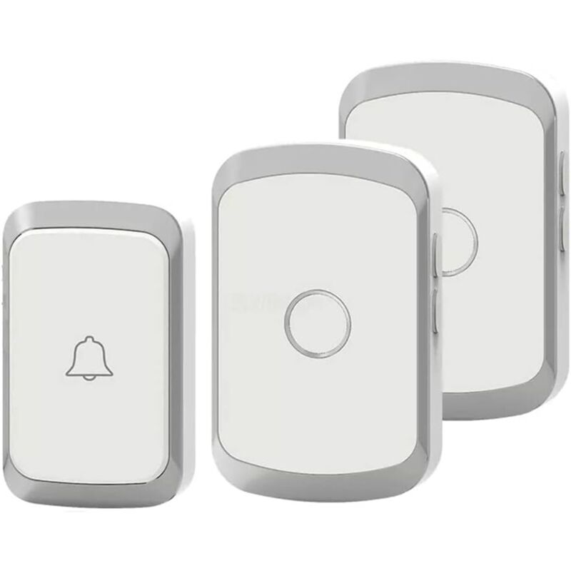 foto del prodotto campanello wireless, campanello led per casa intelligente, 1 campanello e 1 pulsante entro 300 metri, bianco