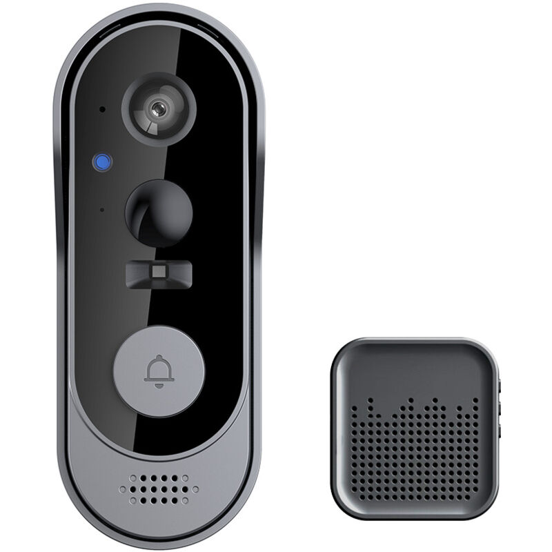 foto del prodotto campanello wireless con telecamera 1080p, videocitofono wi fi interno, audio bidirezionale, scheda sd e archiviazione cloud, ip66 impermeabile,