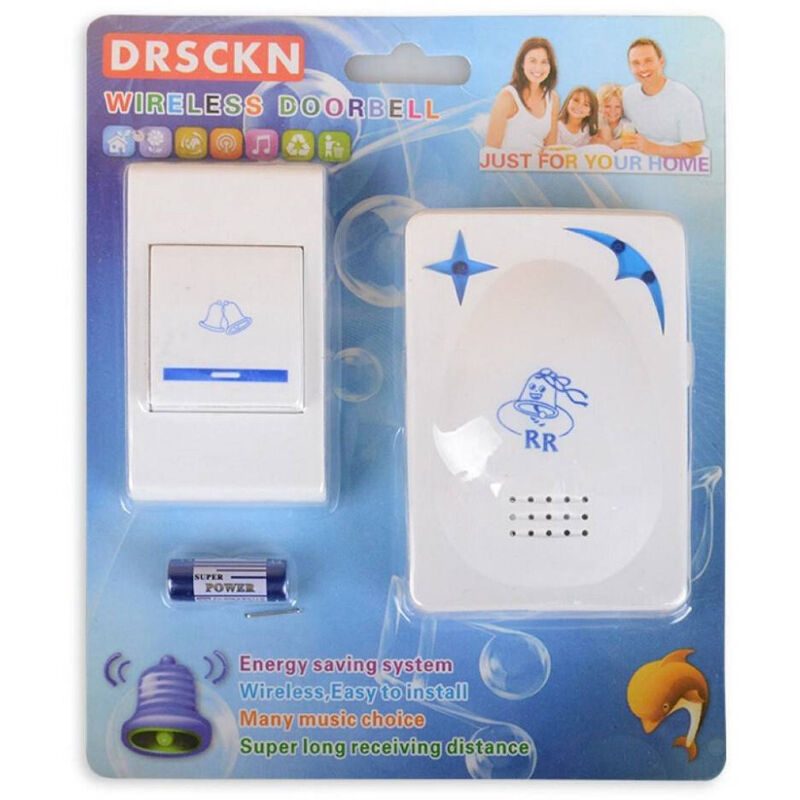 foto del prodotto campanello wireless senza fili porta drsckn 16 melodie casa ufficio trade shop traesio