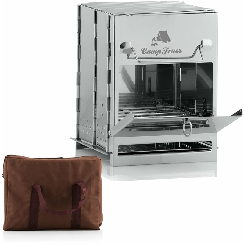 foto del prodotto campfeuer grill pieghevole in acciaio inox 22 x 20,5 x 27 cm grill pieghevole da campeggio all aperto