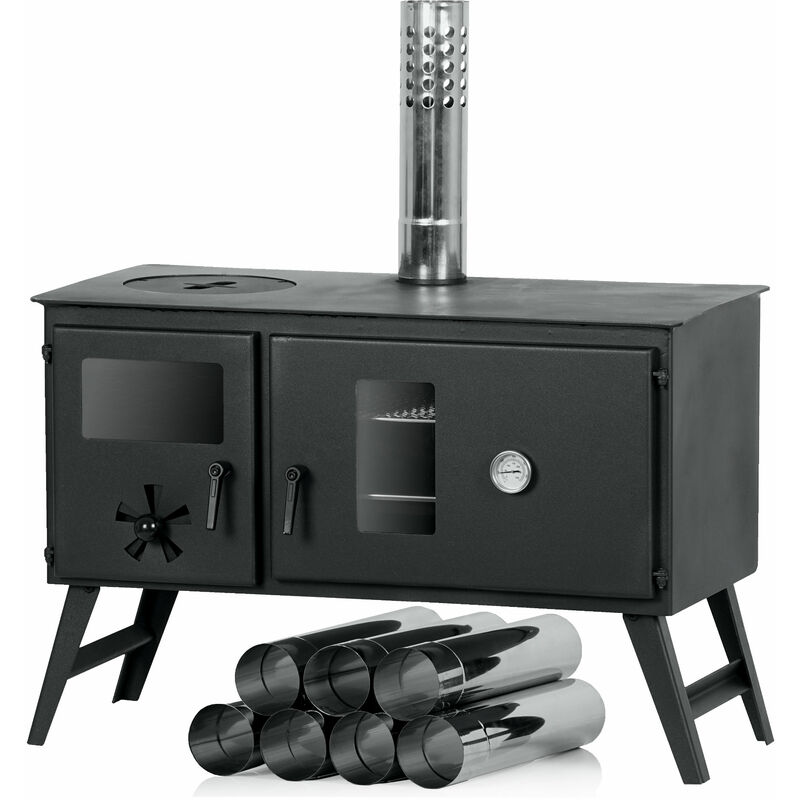 foto del prodotto campfeuer stufa da tenda 28,5 x 58,5 x 260 cm stufa a legna per campeggio