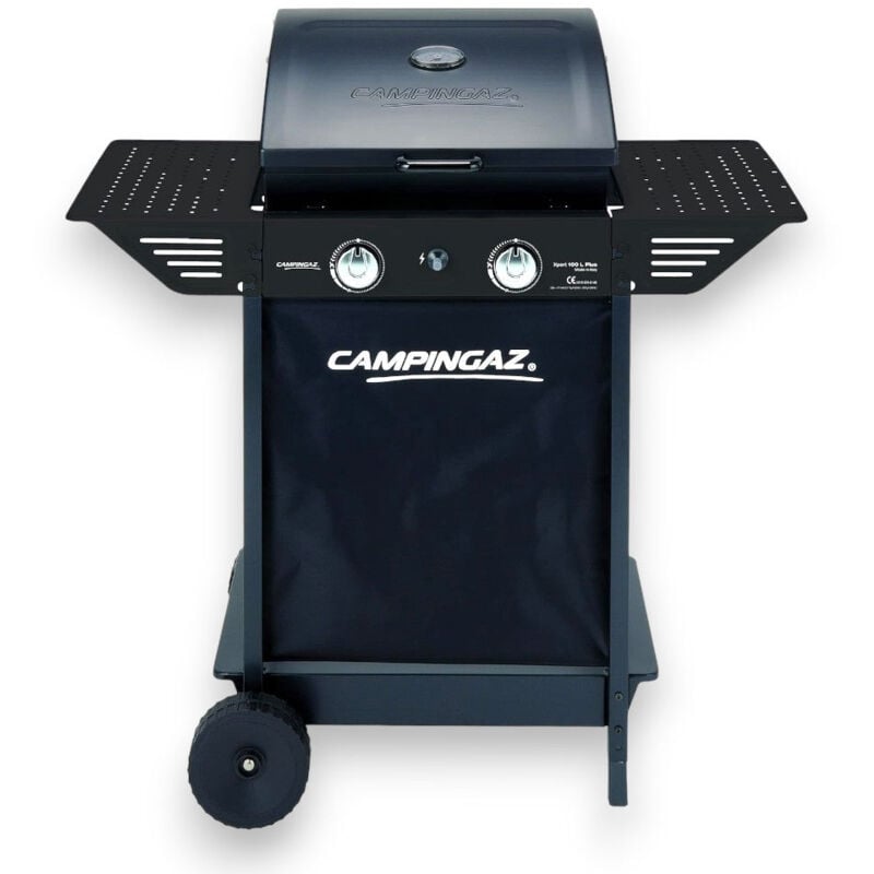 foto del prodotto campingaz barbecue a gas 2 bruciatori in acciaio con ruote e coperchio con termometro xpert 100 l plus