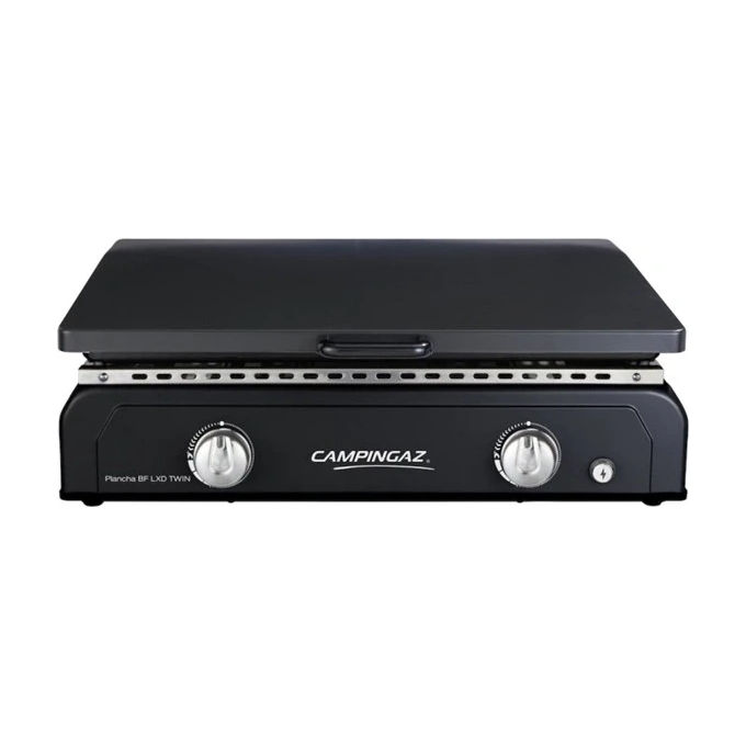 foto del prodotto campingaz piastra cottura plancha bf lxd twin a gas, nero doppia superficie di cottura, facile pulizia e resistenza alle alte temperature