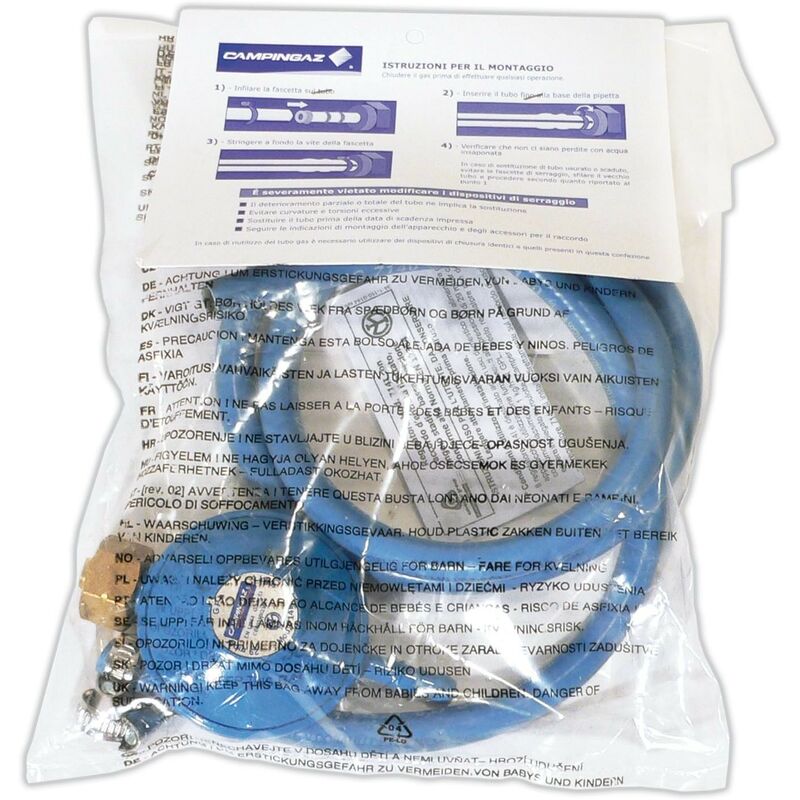foto del prodotto campingaz regolatore di pressione del gas, kit tubo 125 cm e fascette