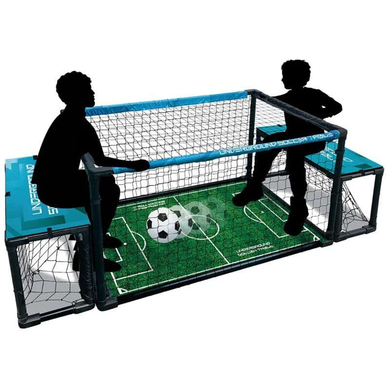 foto del prodotto campo da gioco calcio 2 reti con palla panche 2 giocatori