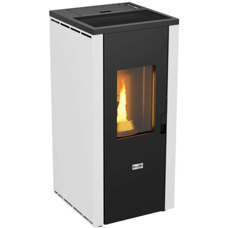 foto del prodotto canadian stove stufa a pellet design evo 7 bianca 7kw - ecosostenibile