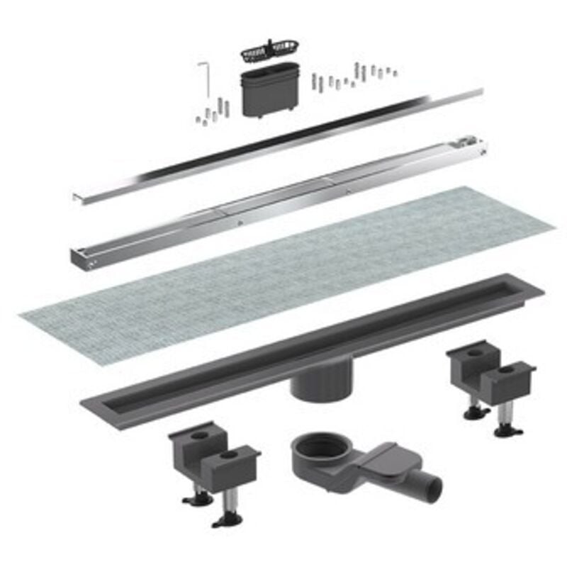 foto del prodotto canaletta doccia canalissima alluminio orizzontale kit l. 50 cm