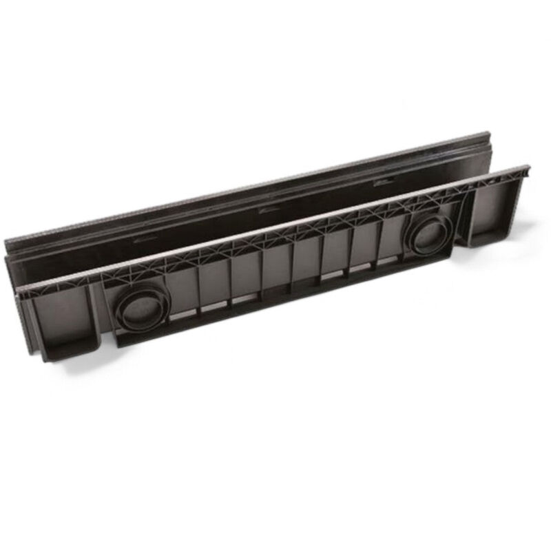 foto del prodotto canaletta drenaggio nero 100 cm abs alta resistenza ideale carichi elevati nero 100x13xh15 cm