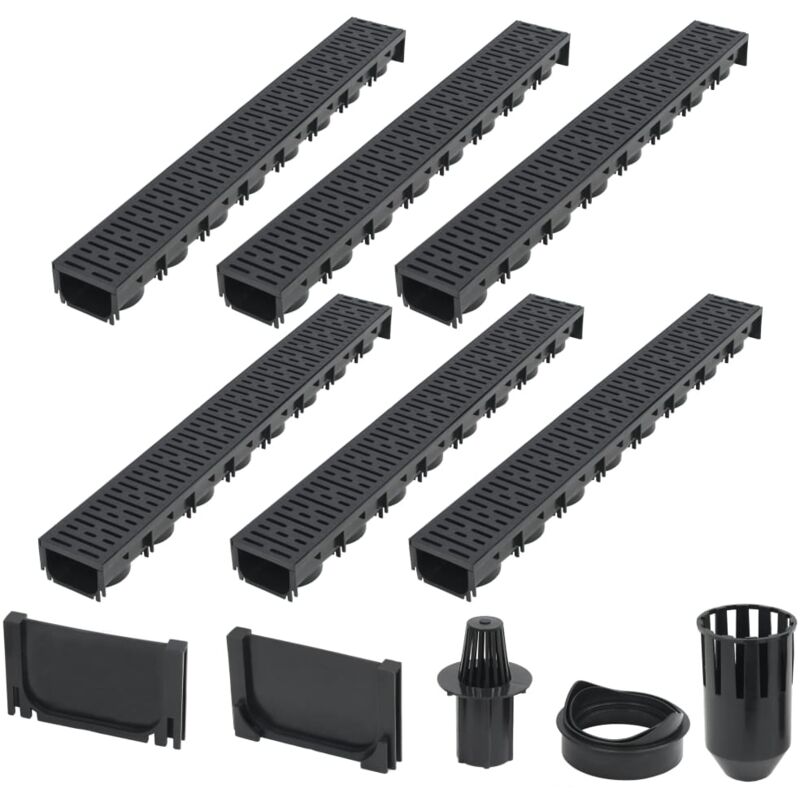 foto del prodotto canalette di drenaggio 6 pz plastica 6 m vidaxl
