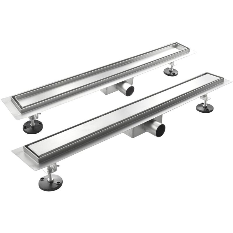 foto del prodotto canalina di scarico a pavimento in acciaio inox regolabile mod. style 100x7 cm