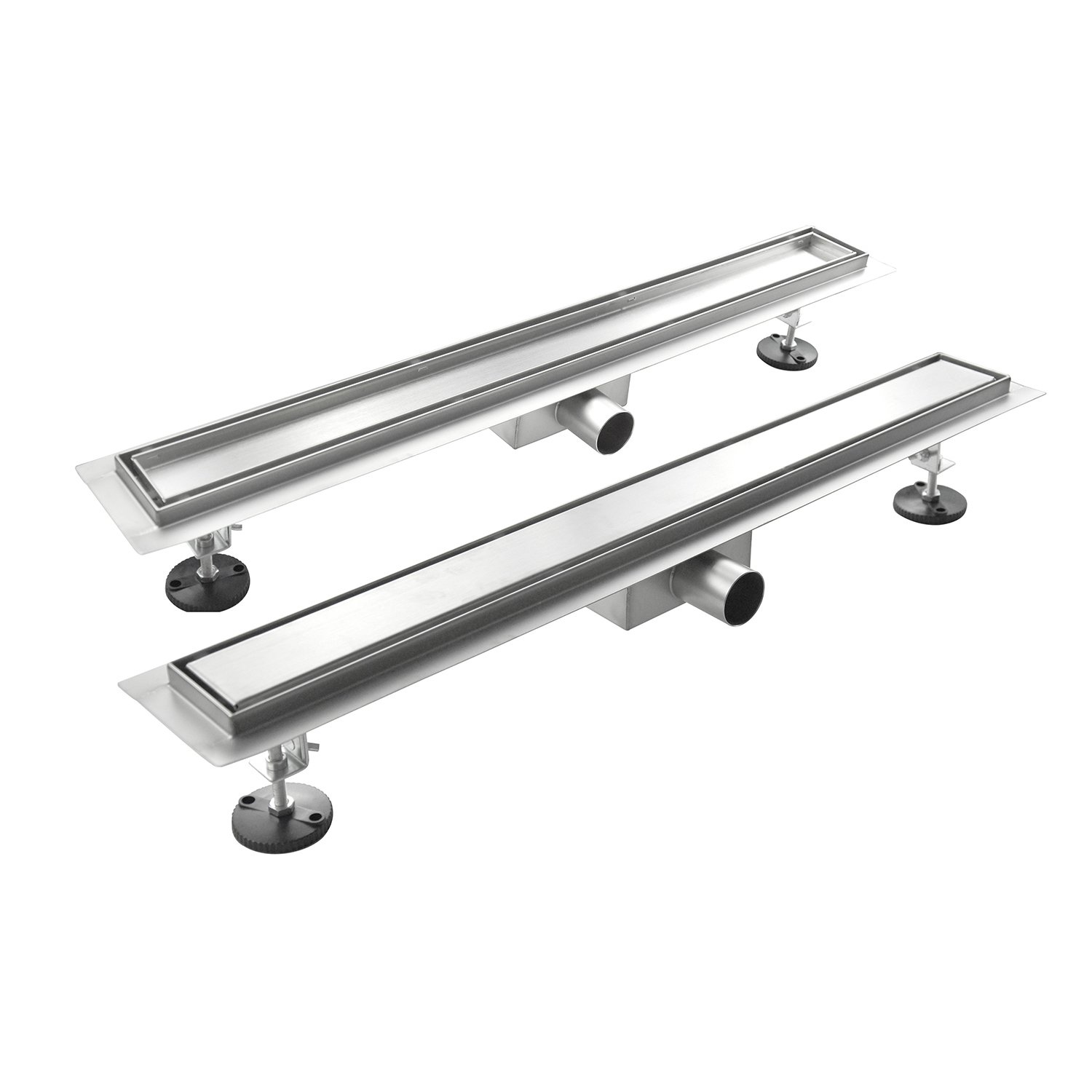 foto del prodotto canalina di scarico in acciaio inox 110x 7 cm a pavimento regolabile mod. style