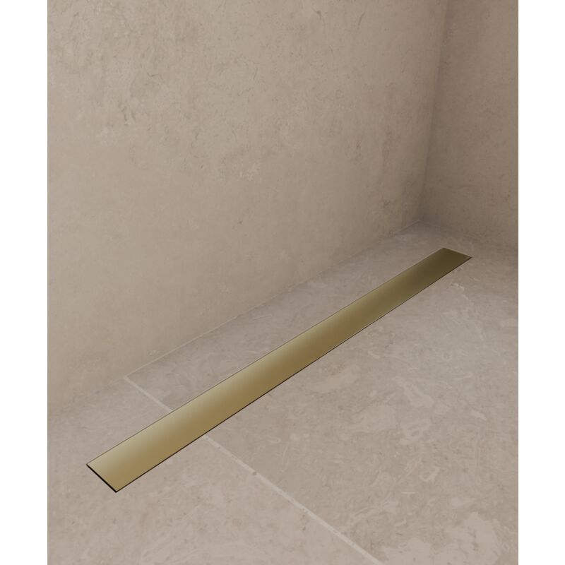 foto del prodotto canalina doccia in acciaio inox spazzolato oro 100 cm
