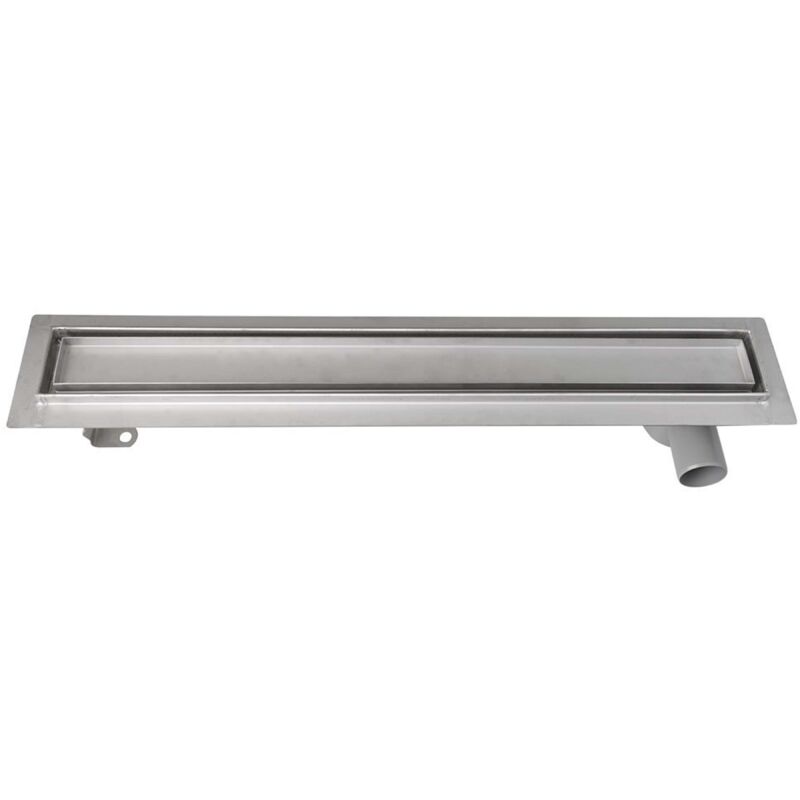 foto del prodotto canaline canalina doccia pavino con griglia per piastrelle, 76x14x9 cm, acciaio inox 2710 80 aqualine