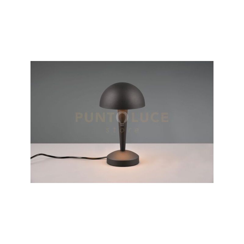foto del prodotto canaria lampada da tavolo metallo nero e oro touch con lampadine dimmerabile inclusa attacco e14 4,9w 470lm, 3000k h. 26,5cm