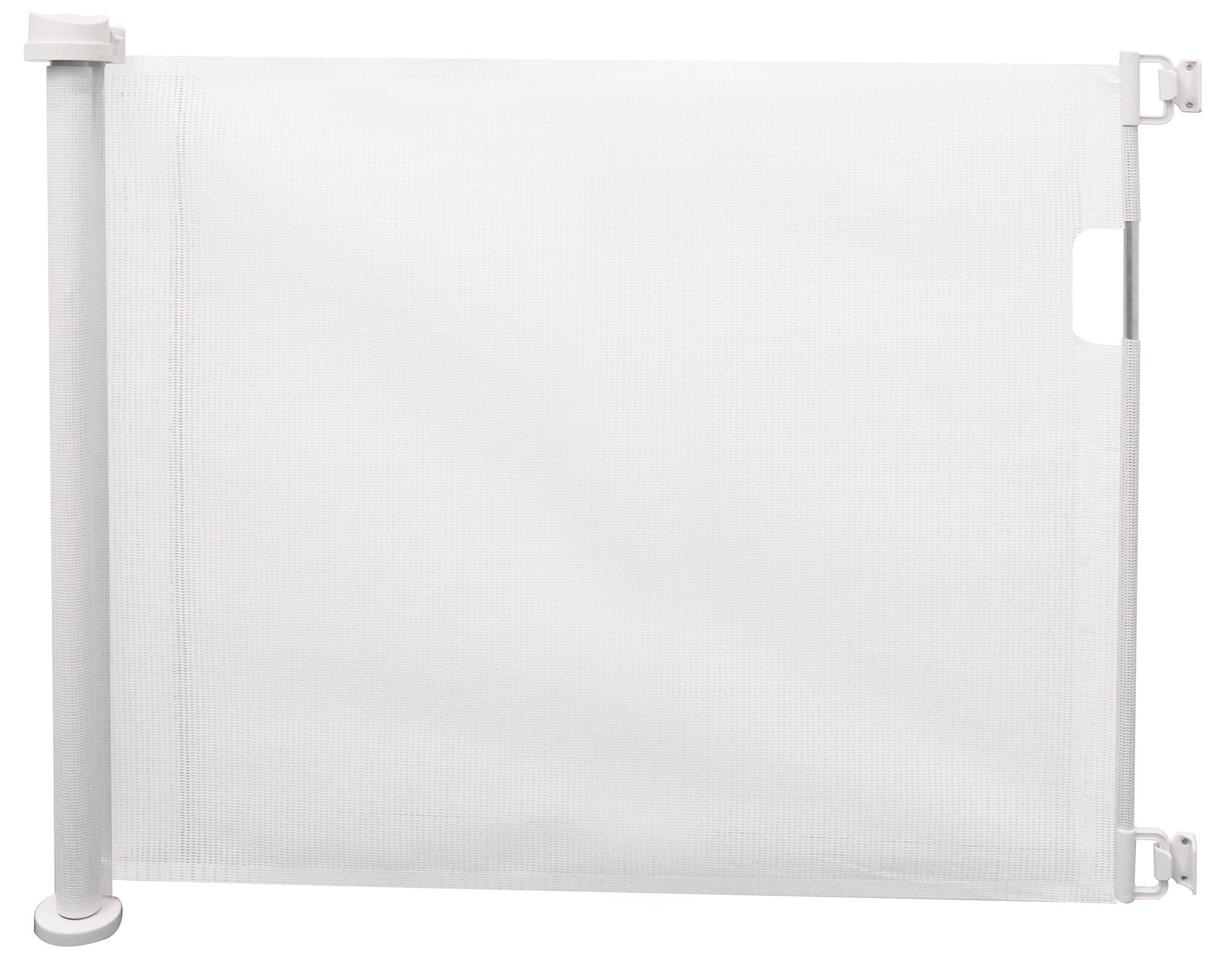 foto del prodotto cancelletto bambini barriera di protezione riavvolgibile 130x8x88 cm fadi bianco