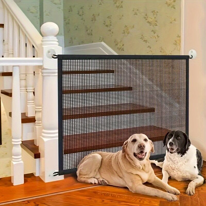 foto del prodotto cancelletto di sicurezza per cani da compagnia 110x72cm, portatile, recinzione espandibile, pieghevole, adatto per cucina, scale, corridoio, bambino