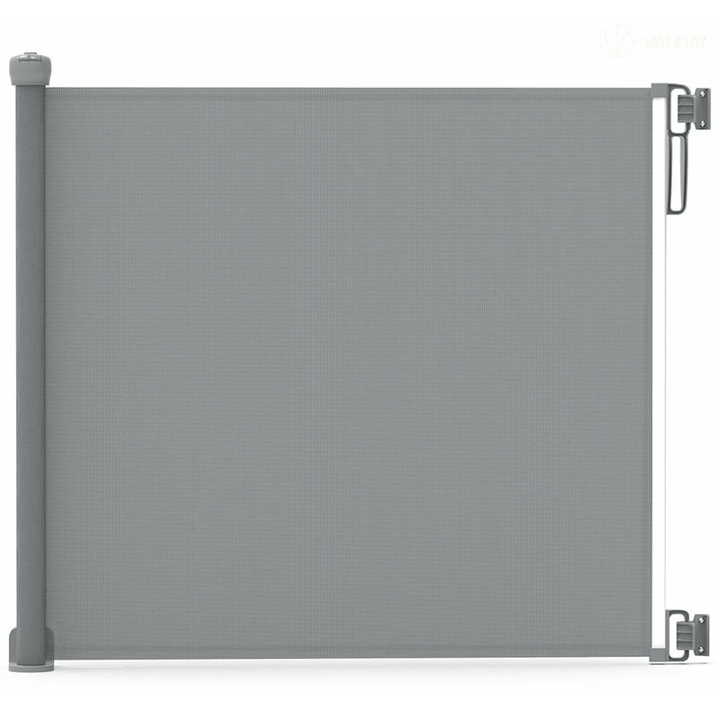 foto del prodotto cancelletto per bambini estensibile, 0 180 cm cancello barriera sicurezza griglia per porte, scale e corridoi, grigio vounot