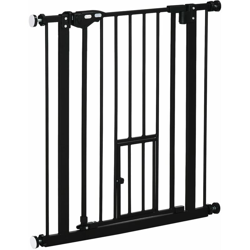 foto del prodotto cancelletto sicurezza regolabile per cani 74-80 cm con chiusura automatica nero