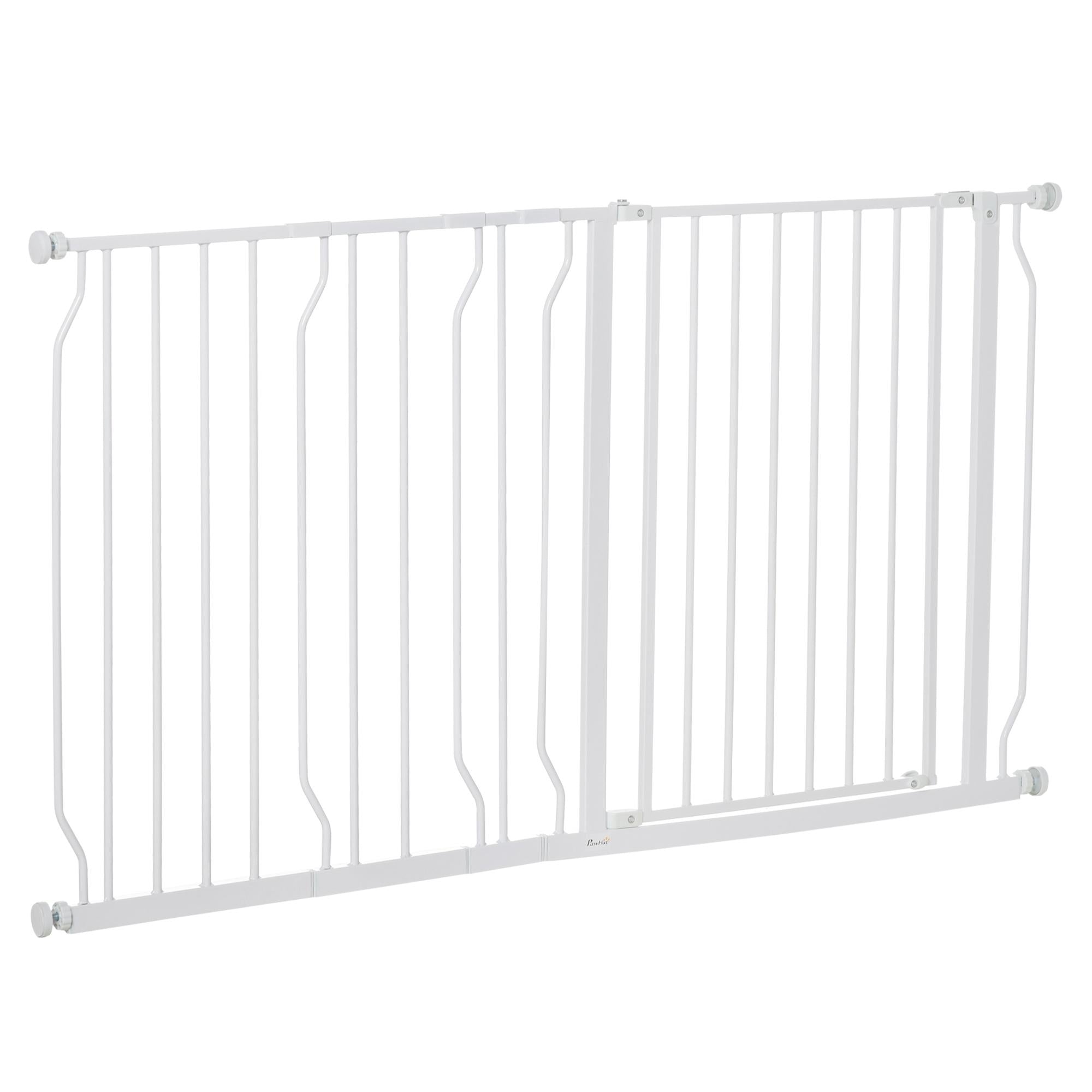 foto del prodotto cancelletto sicurezza regolabile per cani 75 145 cm in acciaio e abs bianco