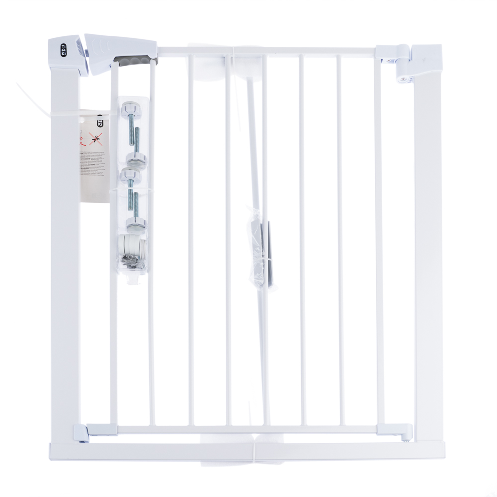 foto del prodotto cancelletto tiaki bianco con prolunga di 7 cm h 76 cm, p 75 fino a 82 cm