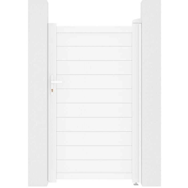 foto del prodotto cancello a battente l103 x h181 cm alluminio pieno bianco nazario