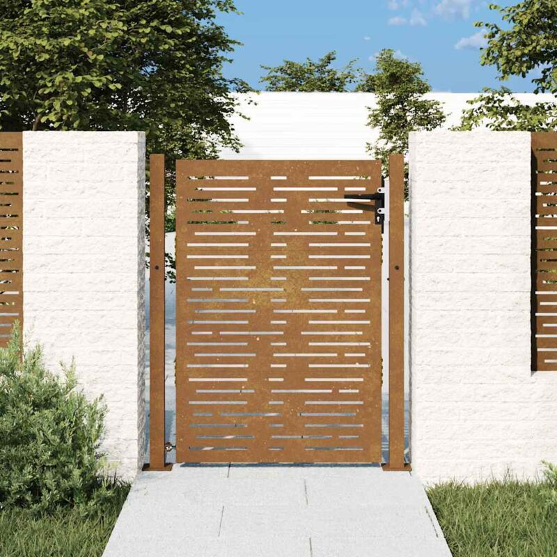 foto del prodotto cancello da giardino 105x130 cm acciaio corten design quadrato vidaxl