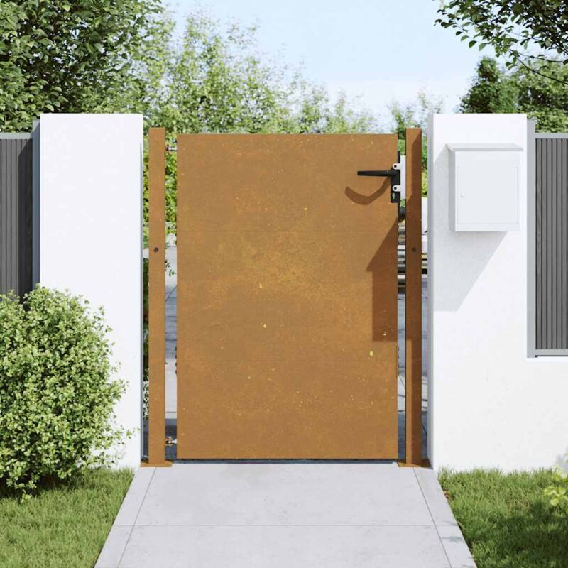 foto del prodotto cancello da giardino 105x130 cm in acciaio corten vidaxl