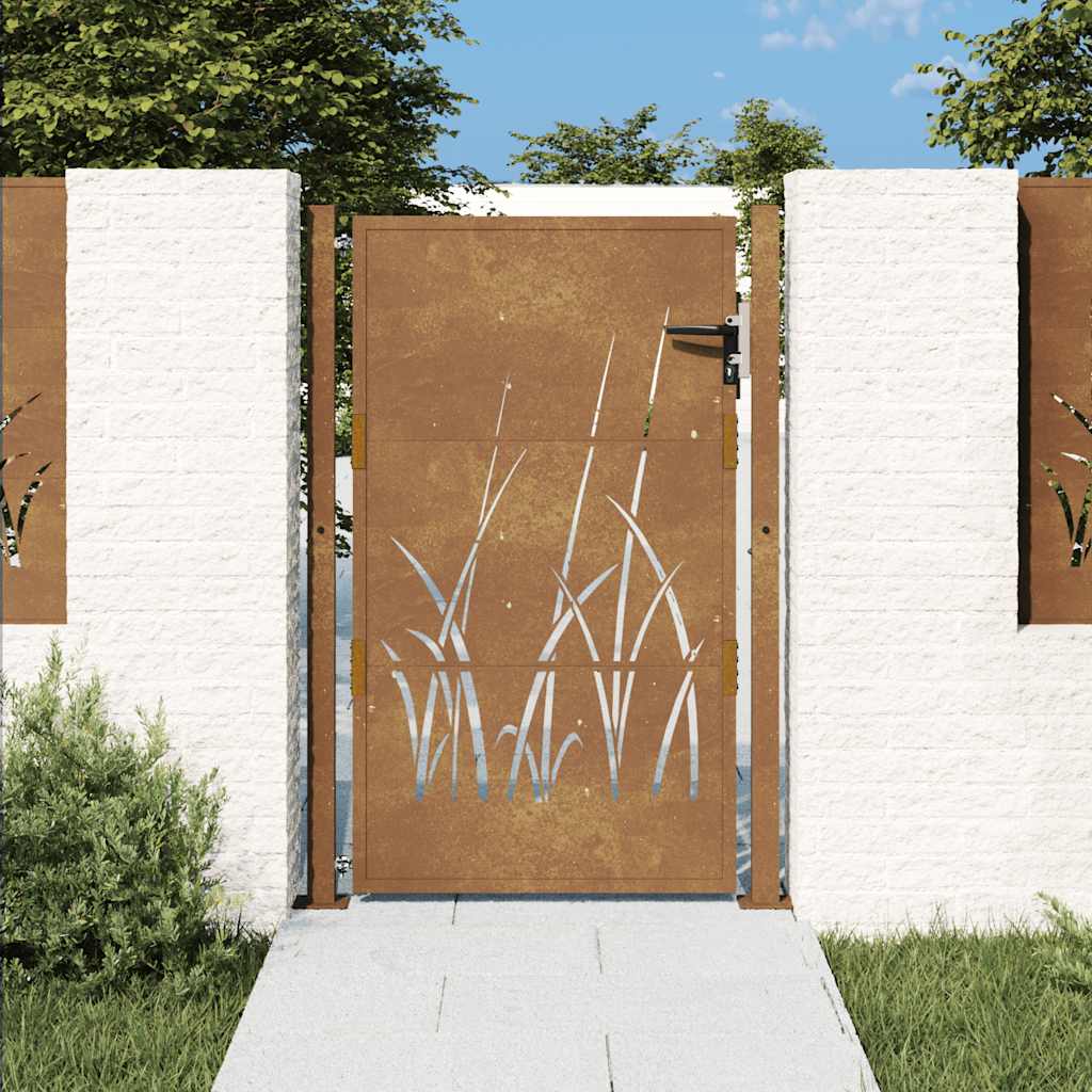 foto del prodotto cancello da giardino 105x155 cm in acciaio corten design erbacod mxl 104006