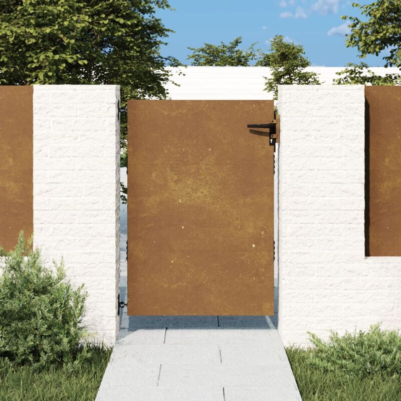 foto del prodotto cancello da giardino 85x125 cm in acciaio corten vidaxl