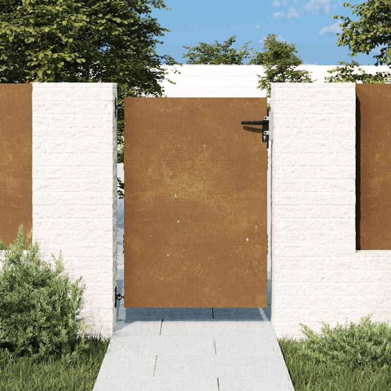 foto del prodotto cancello da giardino 85x150 cm in acciaio corten vidaxl