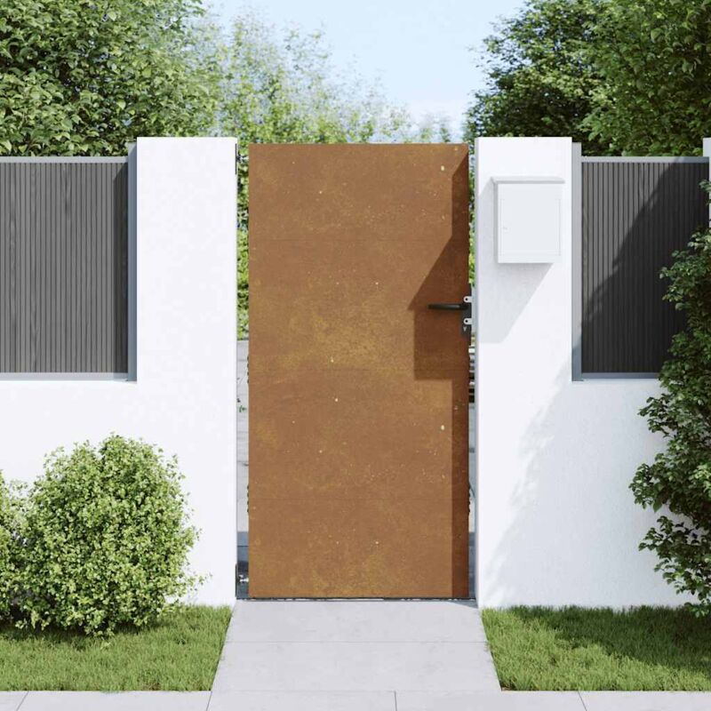 foto del prodotto cancello da giardino 85x175 cm in acciaio corten vidaxl