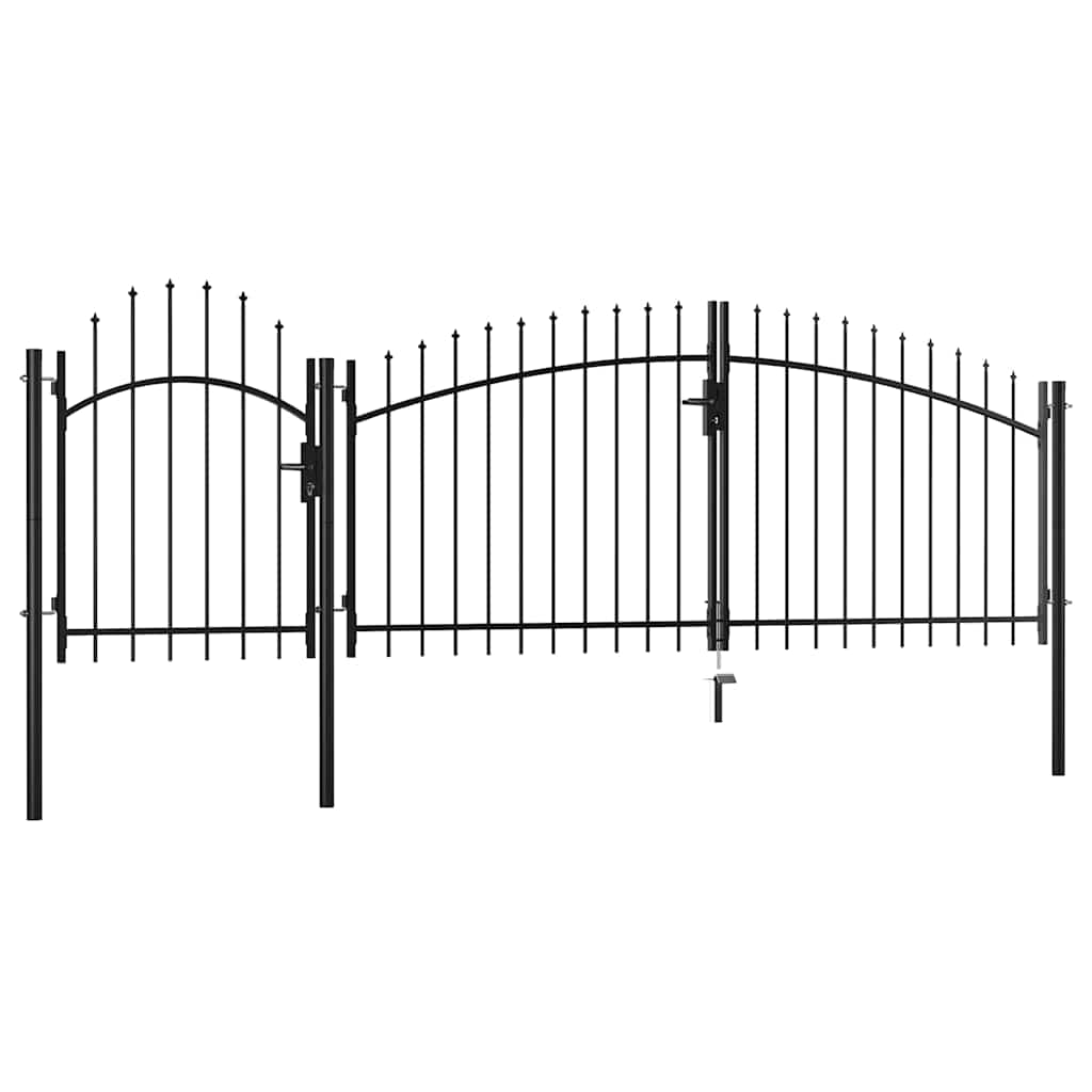 foto del prodotto cancello da giardino in acciaio 2x4 m nero cod mxl 41820