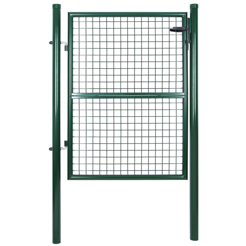 foto del prodotto cancello da giardino in acciaio zincato cancello da giardino cancello per recinzione con serratura, maniglia e chiave 106 x 125 cm l x a verde