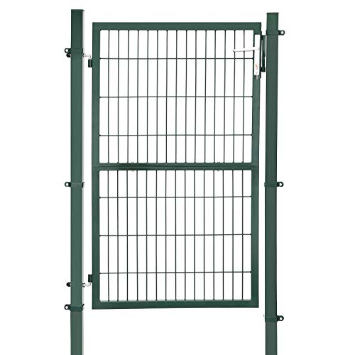 foto del prodotto cancello da giardino in acciaio zincato robusto e resistente con serratura e chiave verde 150 x 106 cm 12 0001886