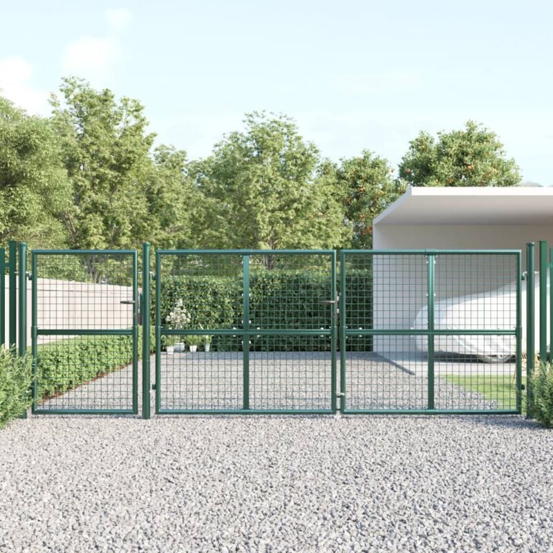 foto del prodotto cancello da giardino in rete verde 400x175 cm acciaio zincato vidaxl