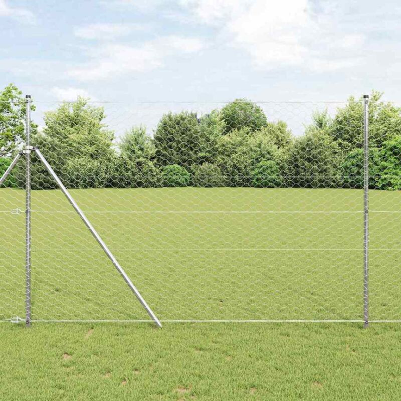 foto del prodotto cancello esagonale vidaxl 1,5x10 m in acciaio zincato